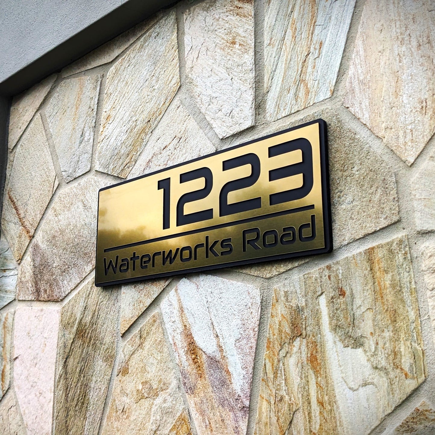 The Strata – Sleek Metallic Finish Sign