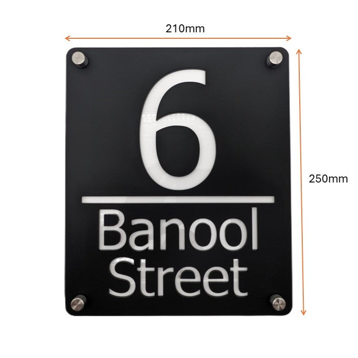 The Halo - Contemporary Dual-Layer Acrylic Address Plate
