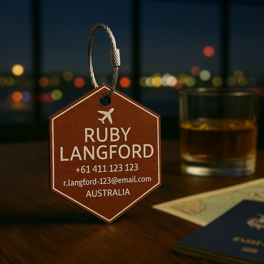 Hexagon Bag Tag (Timber-look)