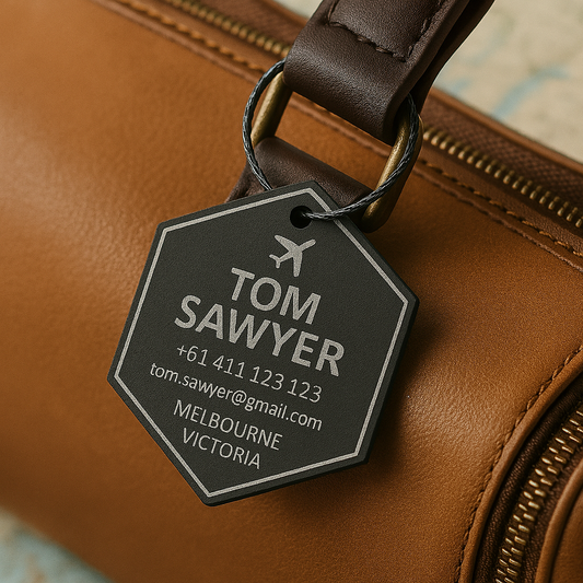 Hexagon Bag Tag (Matte Black)