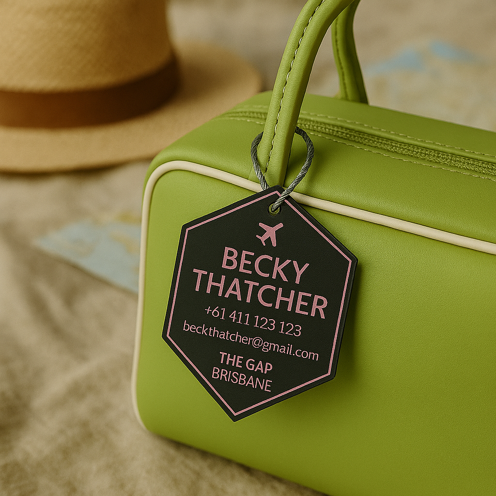 Hexagon Bag Tag (Matte Black)