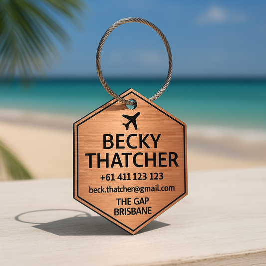 Hexagon Bag Tag (Metal-look)