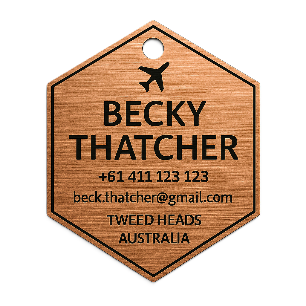 Hexagon Bag Tag (Metal-look)