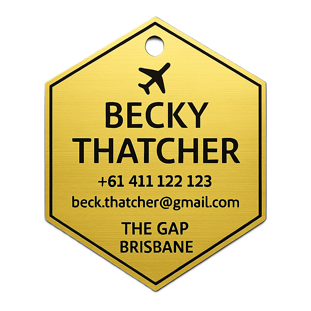 Hexagon Bag Tag (Metal-look)