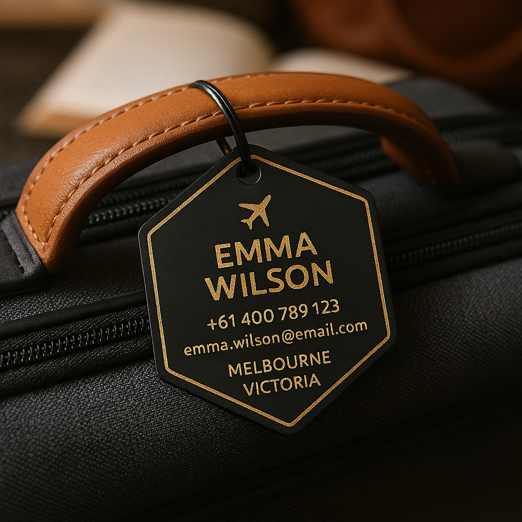Hexagon Bag Tag (Matte Black)