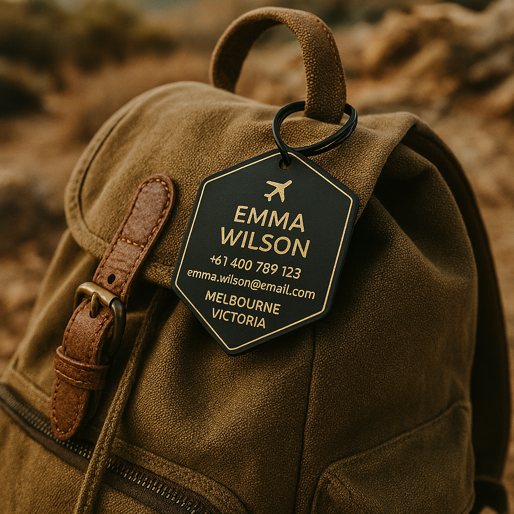 Hexagon Bag Tag (Matte Black)