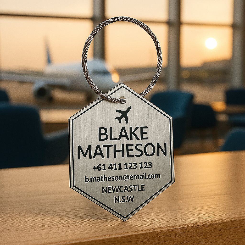 Hexagon Bag Tag (Metal-look)