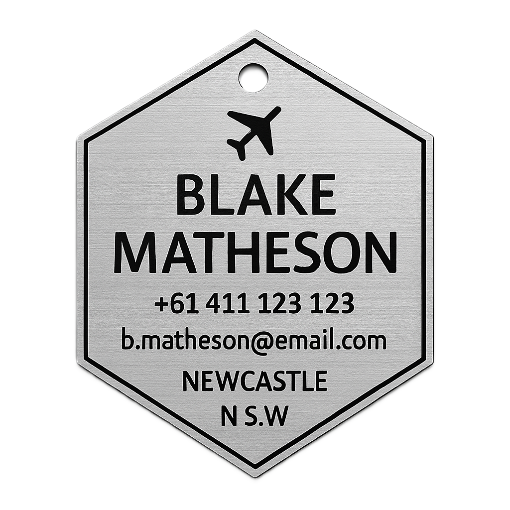 Hexagon Bag Tag (Metal-look)