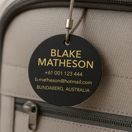 Round Bag Tag (Matte Black)