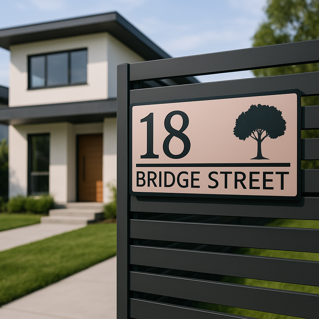 The Strata – Sleek Metallic Finish Sign