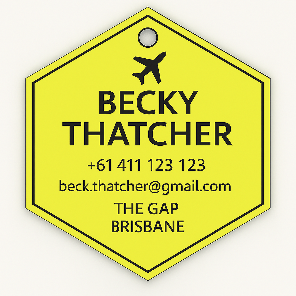 Hexagon Bag Tag (Fluro)