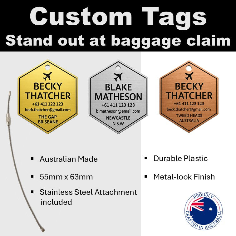 Hexagon Bag Tag (Metal-look)