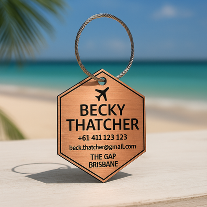 Hexagon Bag Tag (Metal-look)