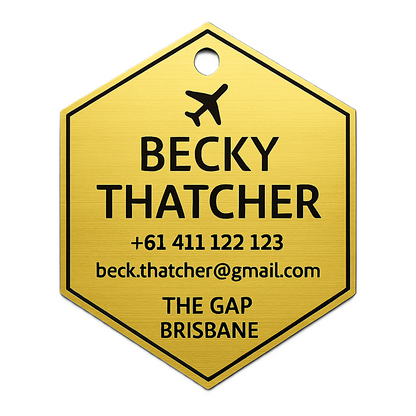 Hexagon Bag Tag (Metal-look)