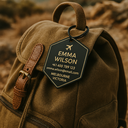 Hexagon Bag Tag (Matte Black)