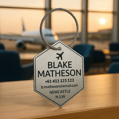 Hexagon Bag Tag (Metal-look)