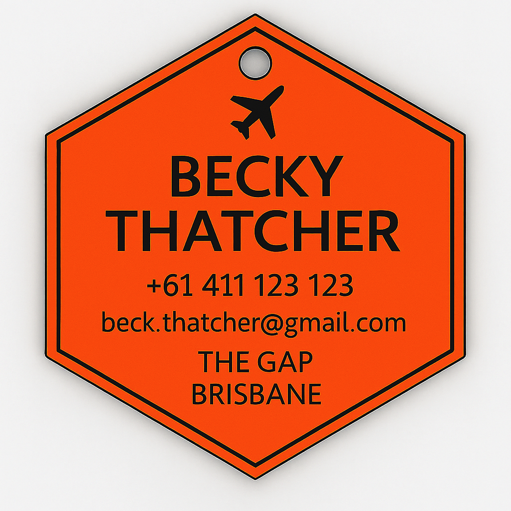 Hexagon Bag Tag (Fluro)