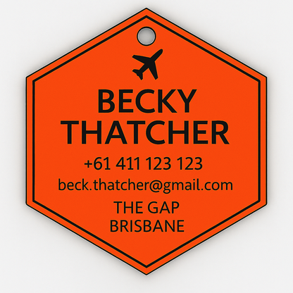 Hexagon Bag Tag (Fluro)