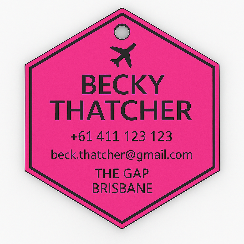 Hexagon Bag Tag (Fluro)
