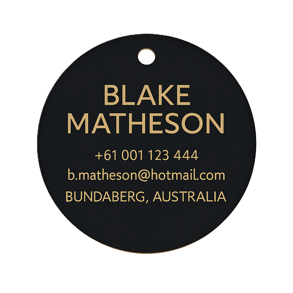 Round Bag Tag (Matte Black)