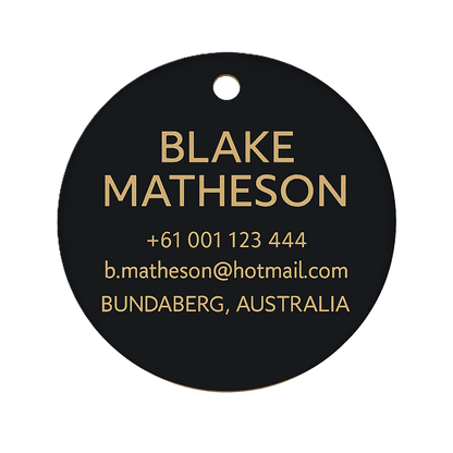Round Bag Tag (Matte Black)