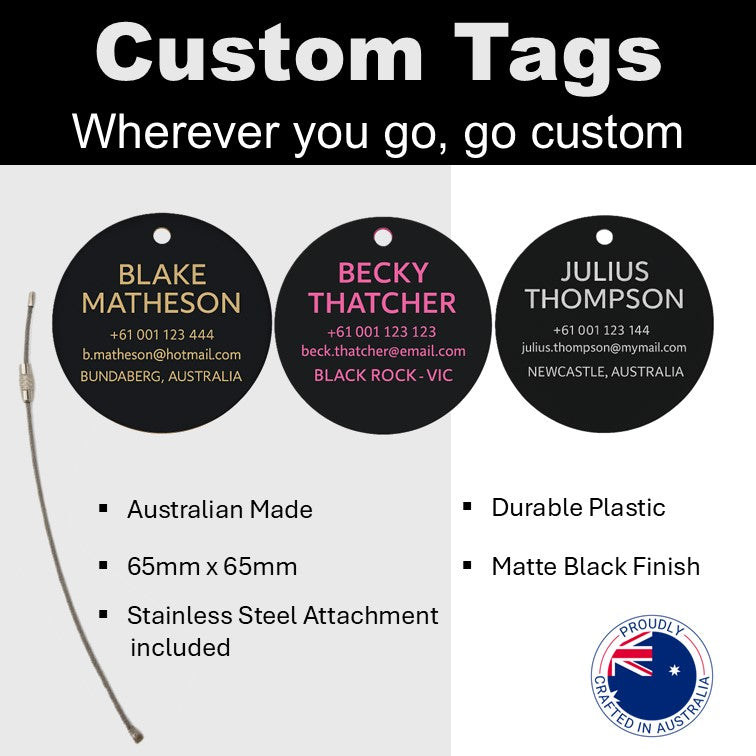 Round Bag Tag (Matte Black)
