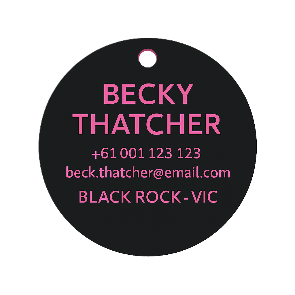 Round Bag Tag (Matte Black)