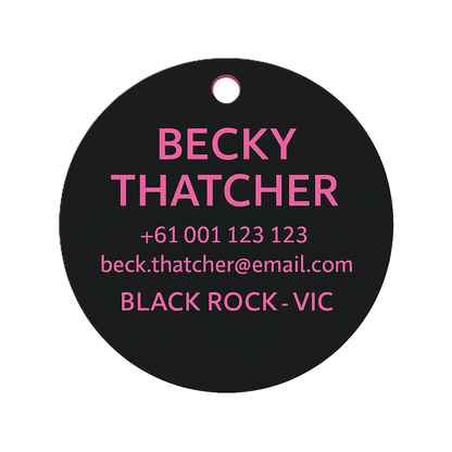 Round Bag Tag (Matte Black)