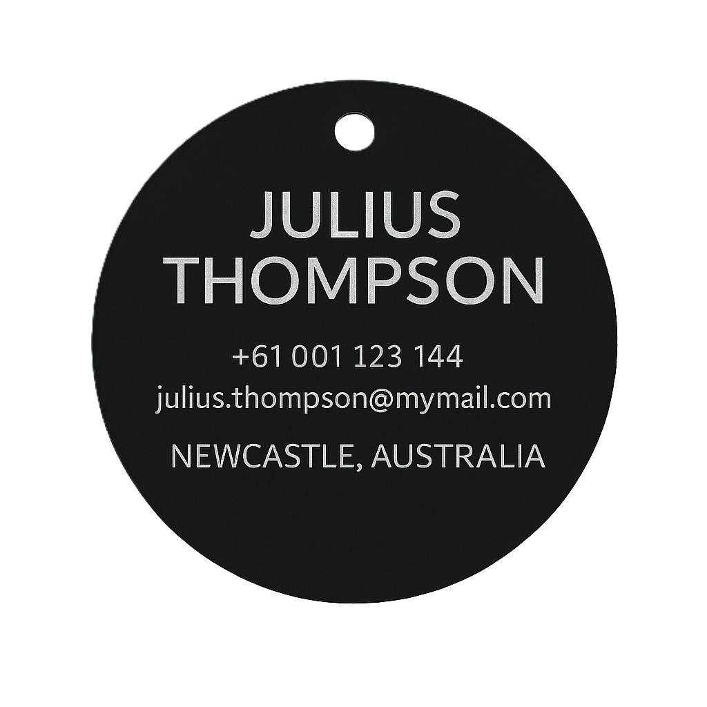 Round Bag Tag (Matte Black)