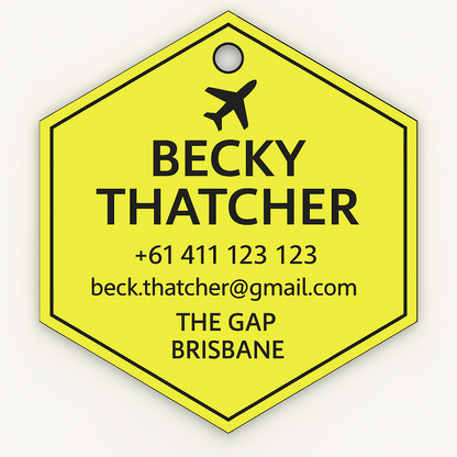 Hexagon Bag Tag (Fluro)